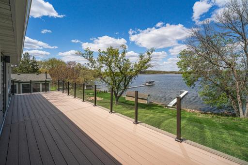 This NEW 30â x 10â Timber Tech Composite Deck with Glass Railings cost $30,000 and allows beautiful unobstructed views!