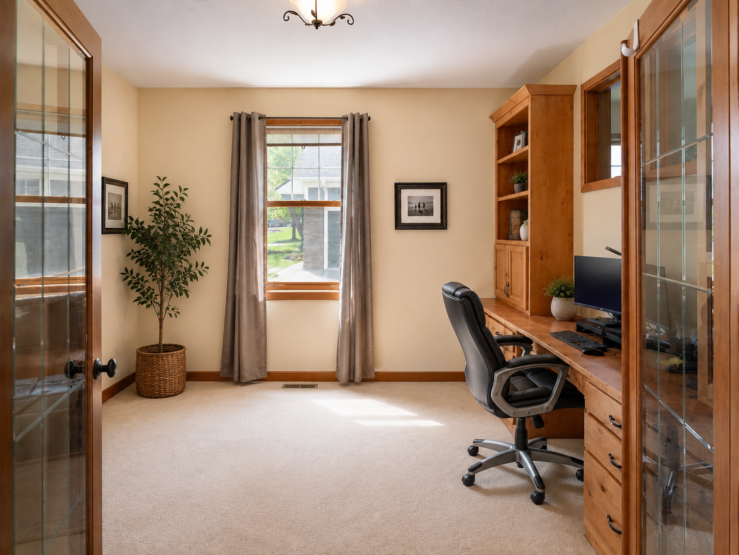 French doors lead to the perfect main-floor office. *virtually staged