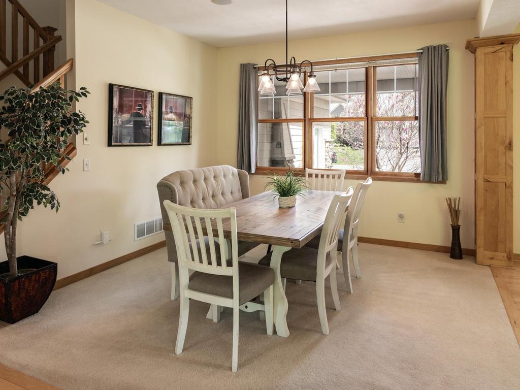 Formal dining room is open to main living areas.