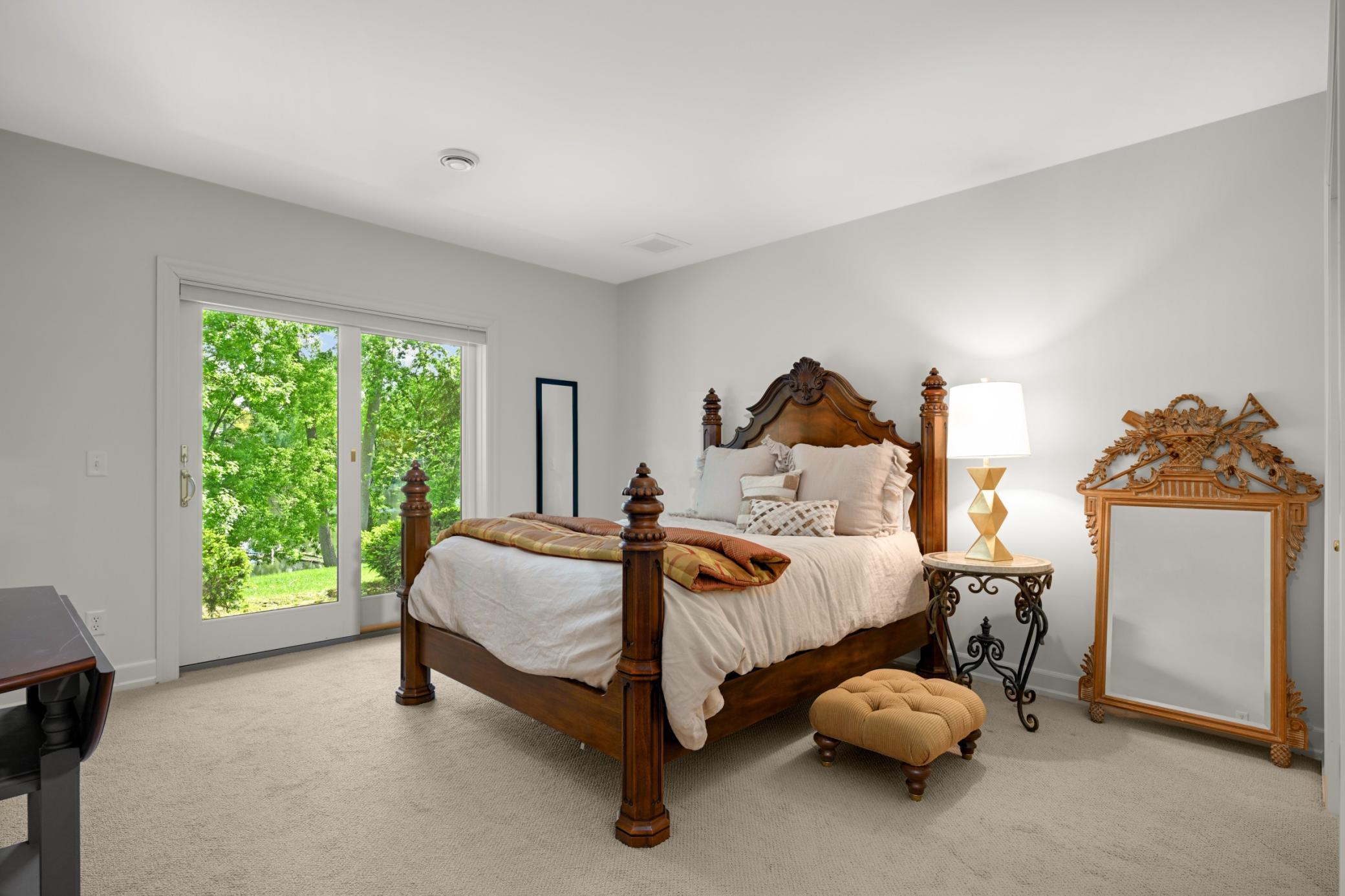 One of 2 bedrooms in the walkout level.
