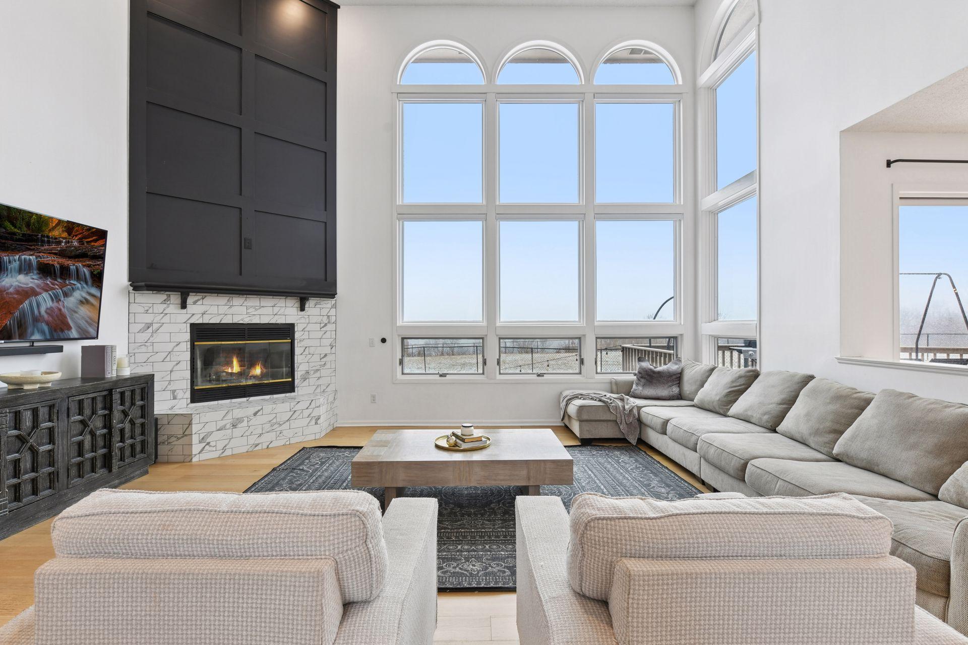 20-Foot Ceilings. Wall of Windows. The main living room was designed to impress.