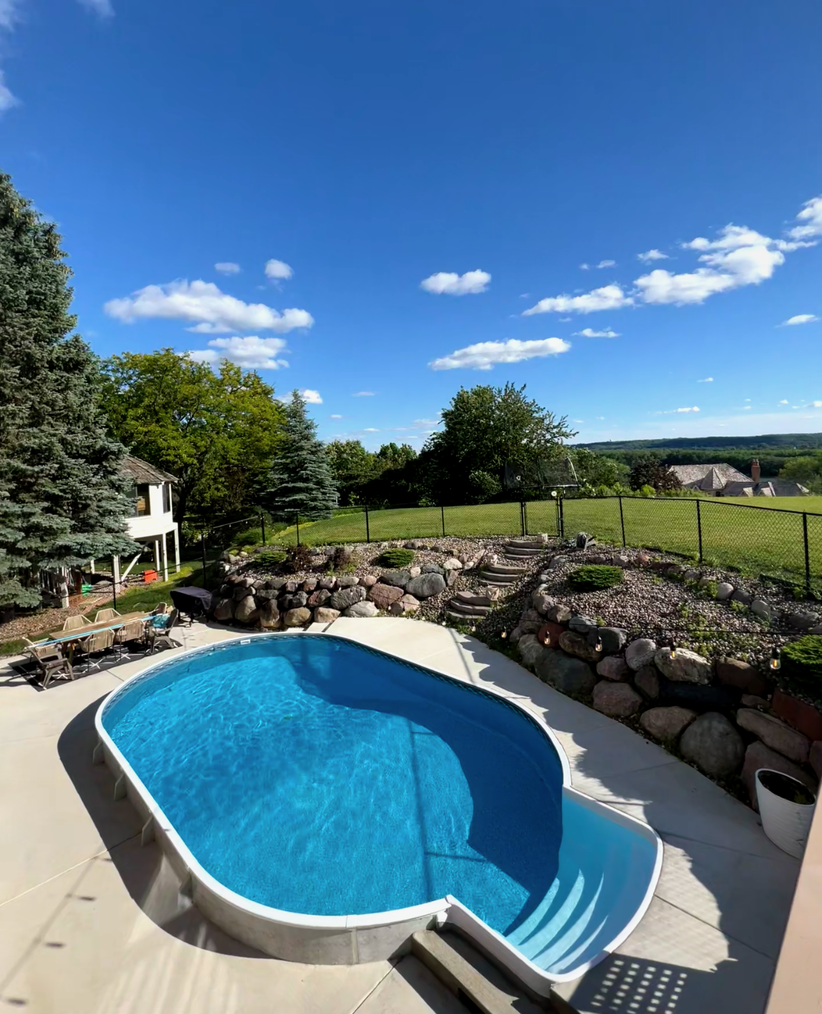 Private Saltwater Pool in the Summertime