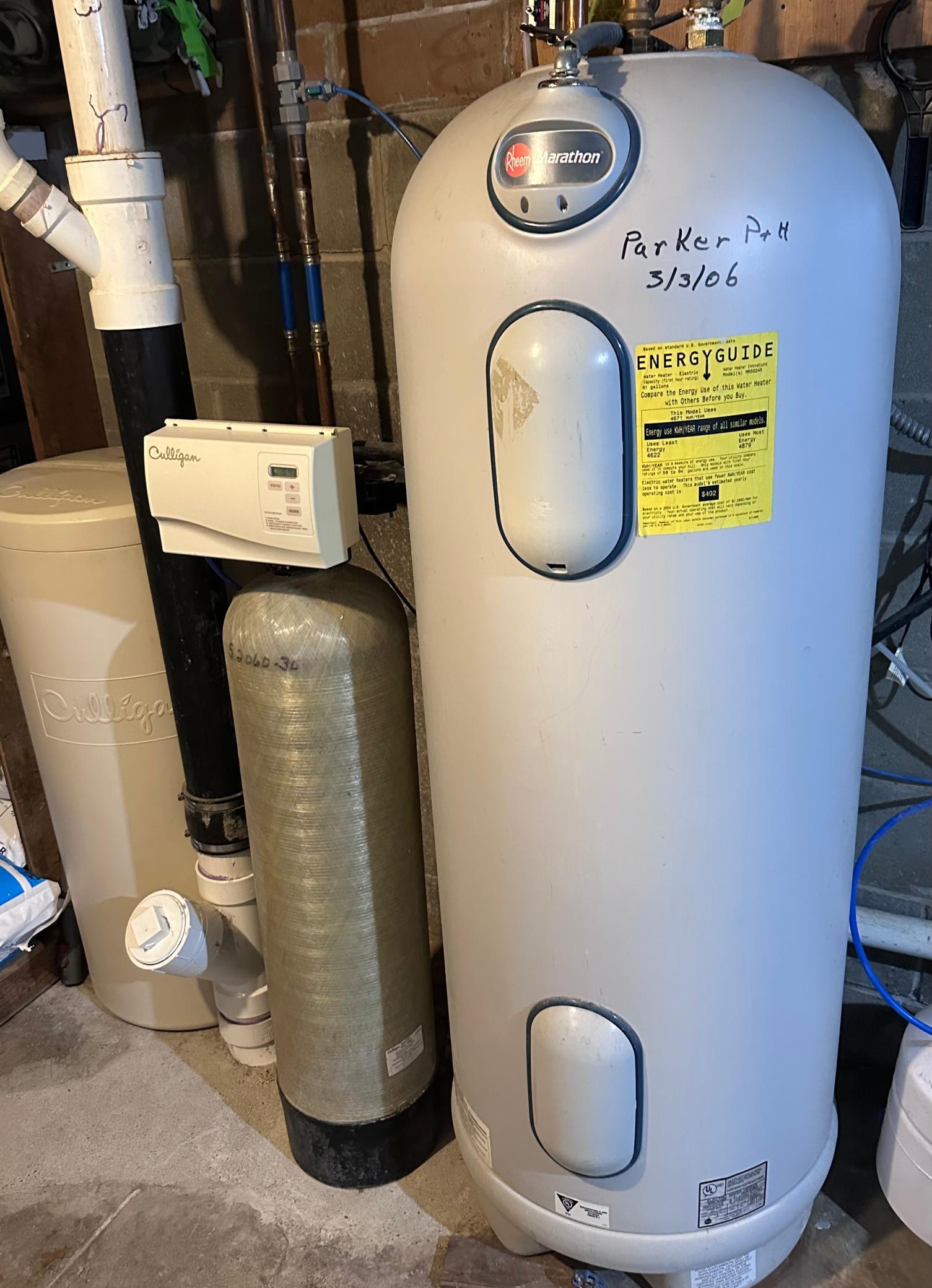 Water Softener - owned and a Marathon Water Heater!