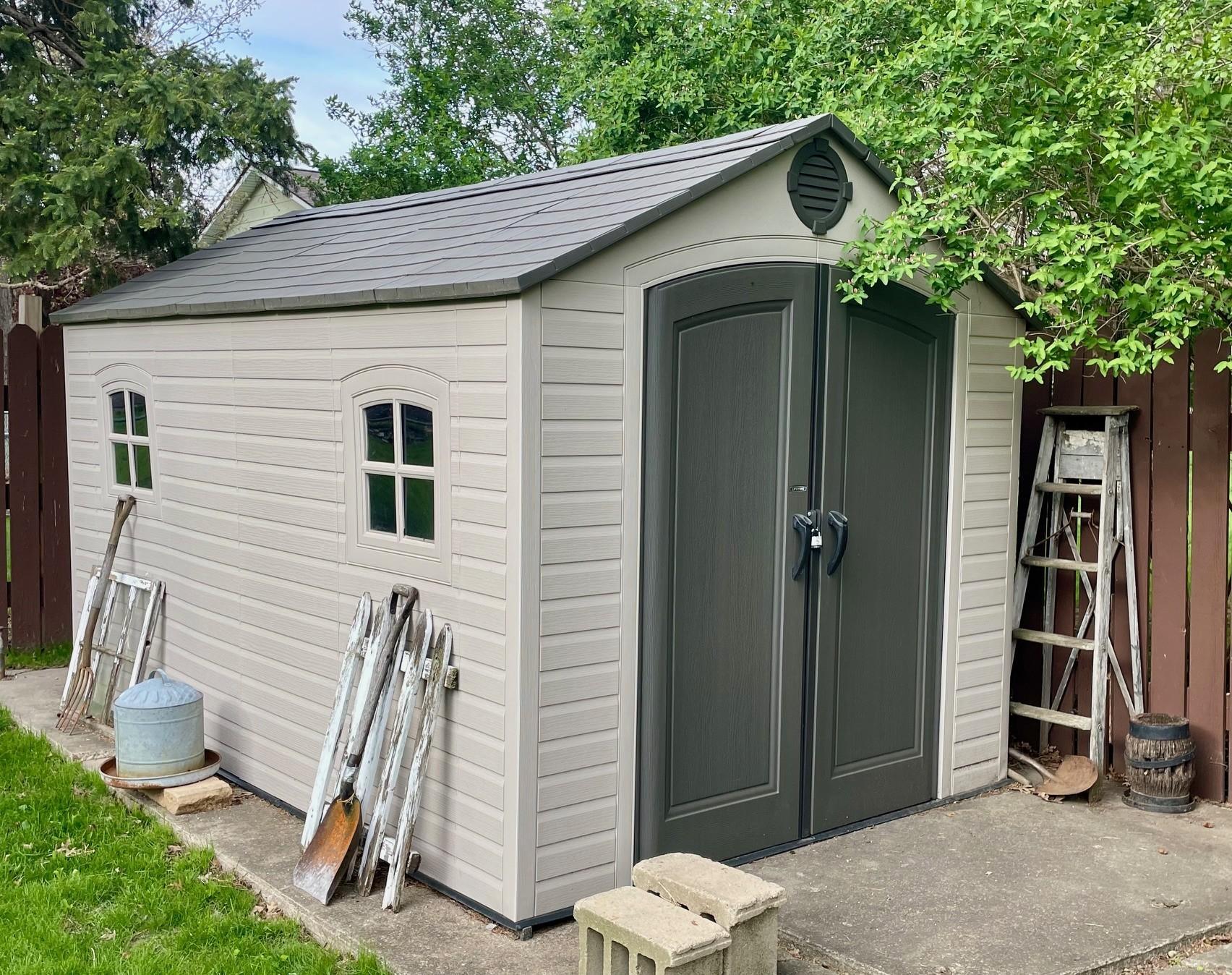 New storage shed on concrete base
