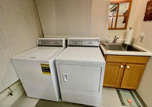Washer and dryer to stay, adjacent laundry sink
