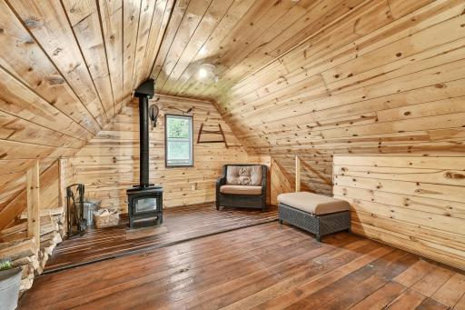 Room above Garage with wood burning fireplace