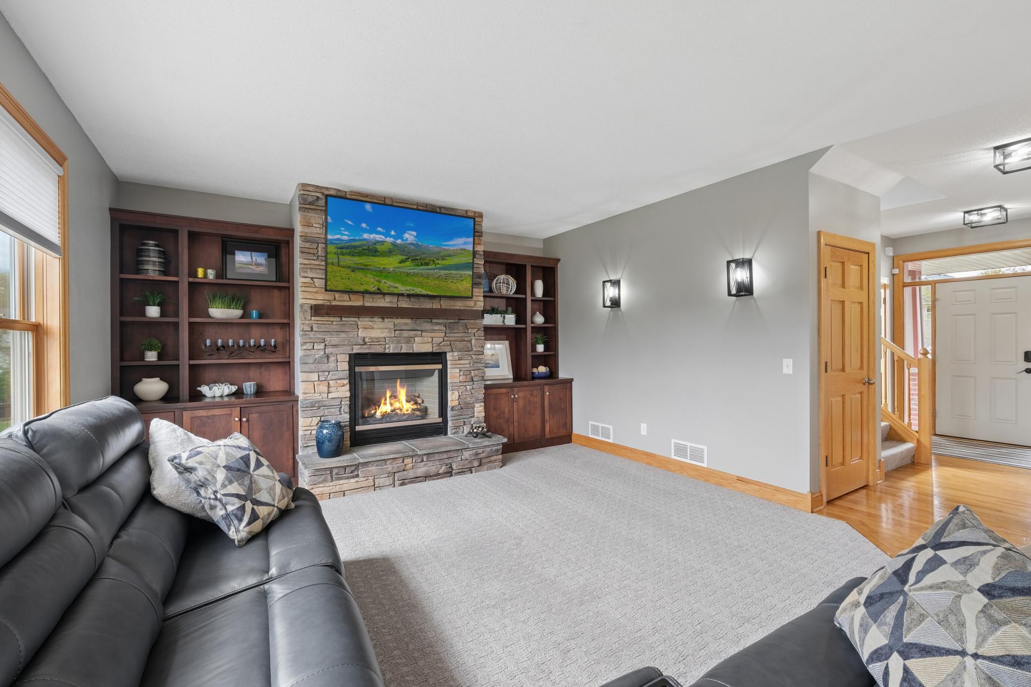 Living room with fireplace