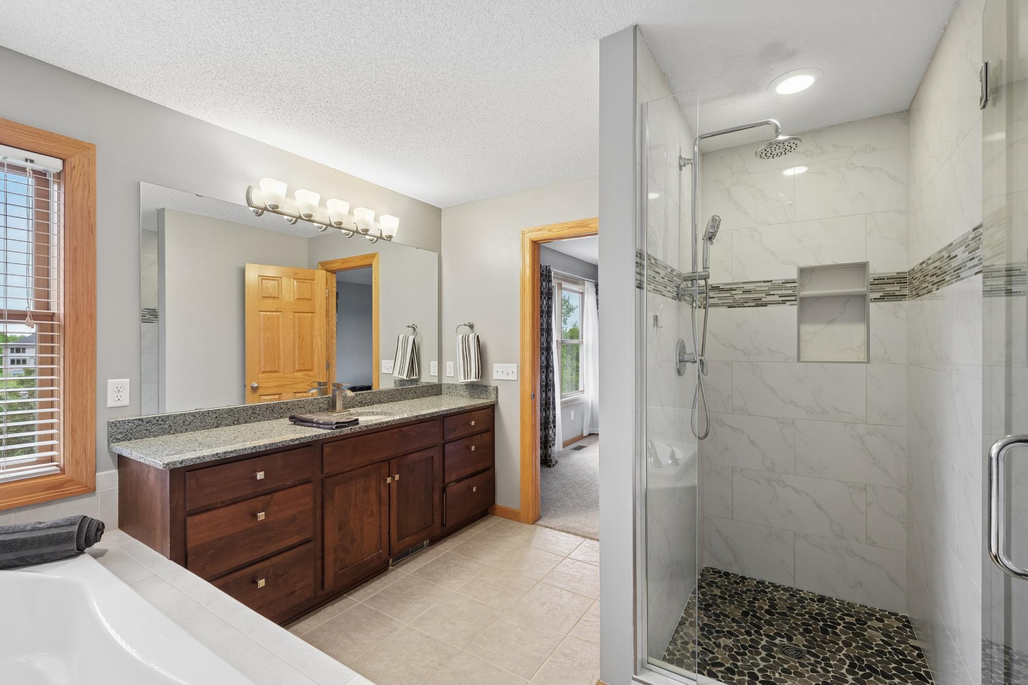 Primary separate tub and shower