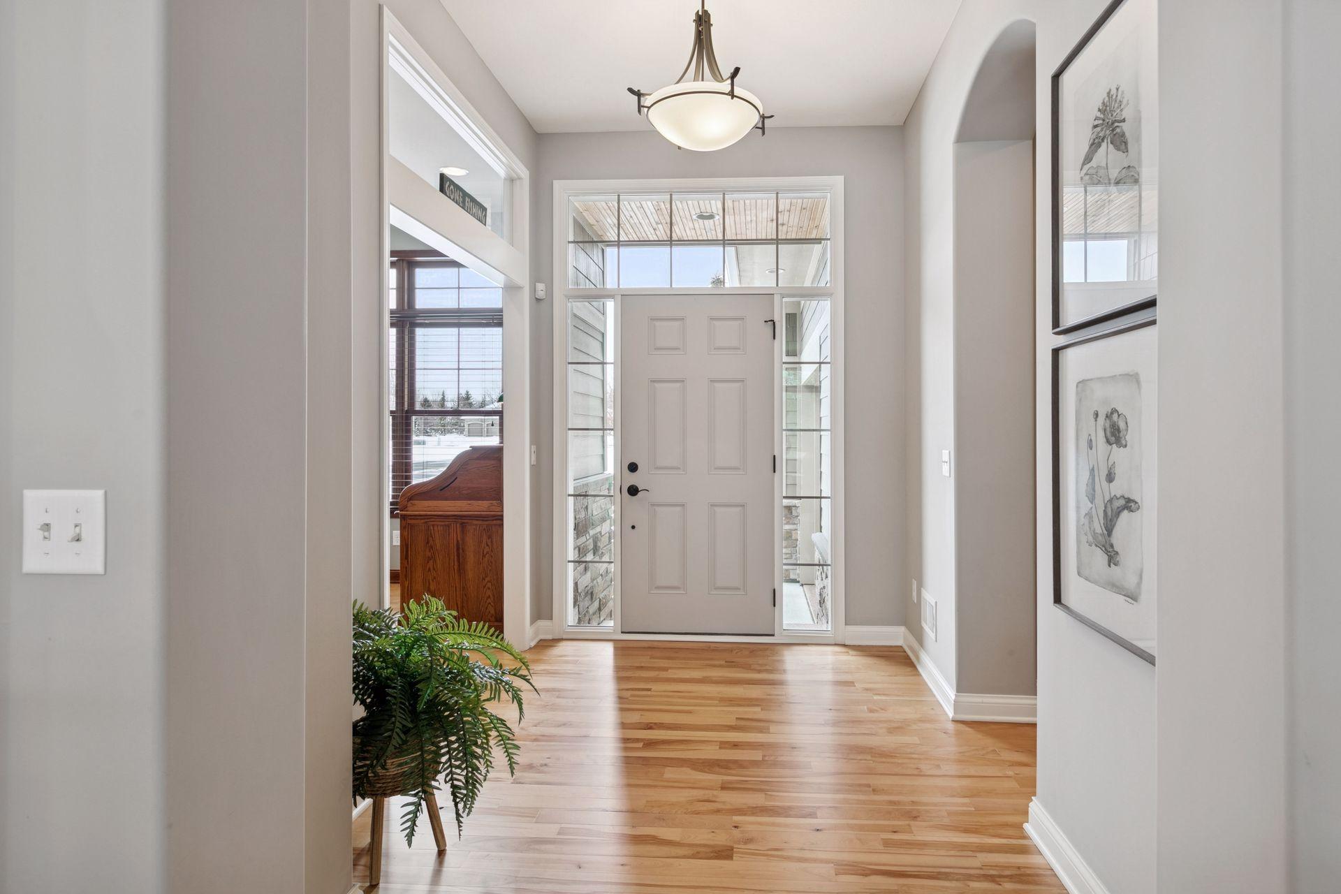 View of the foyer as it opens to office