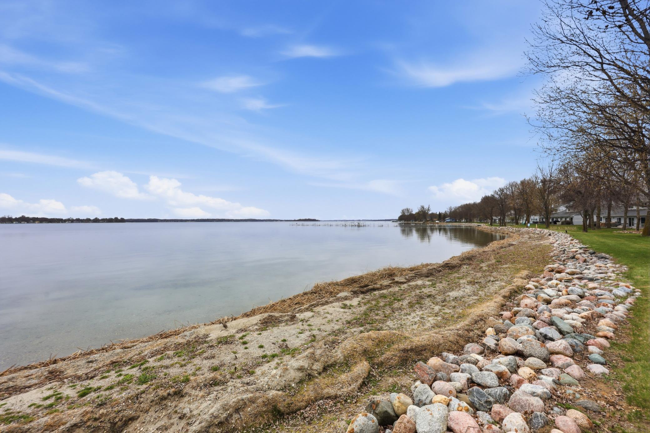 Shore in process of spring clean up
