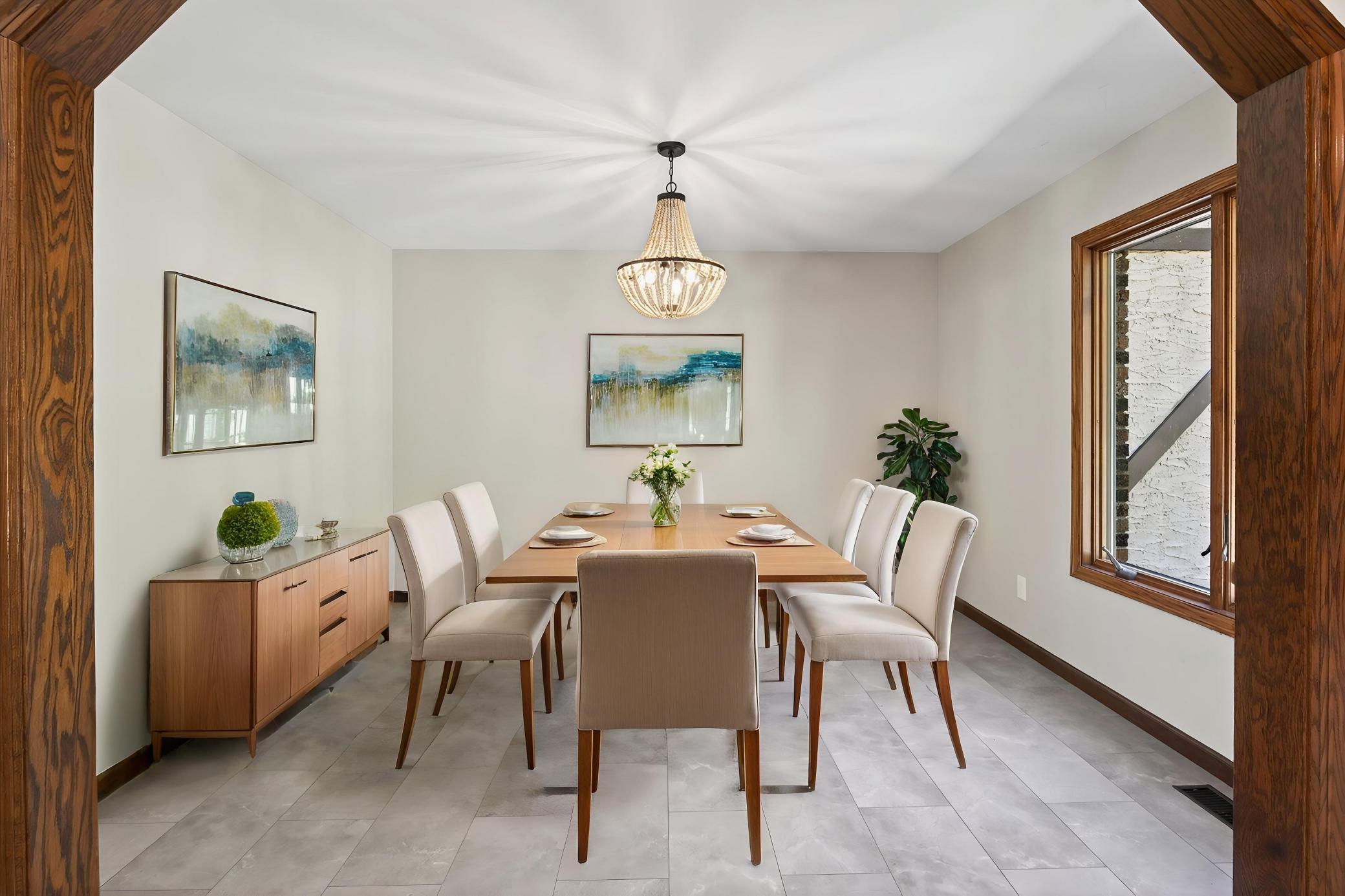 Virtually staged Dining Room