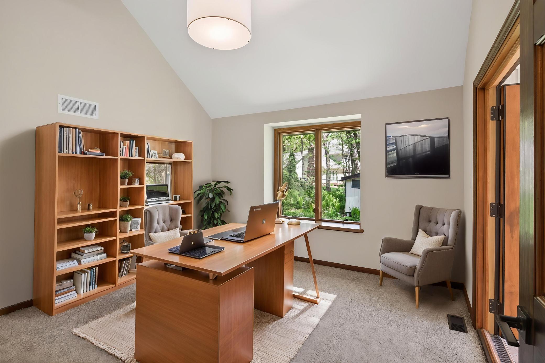 Virtually staged main level office