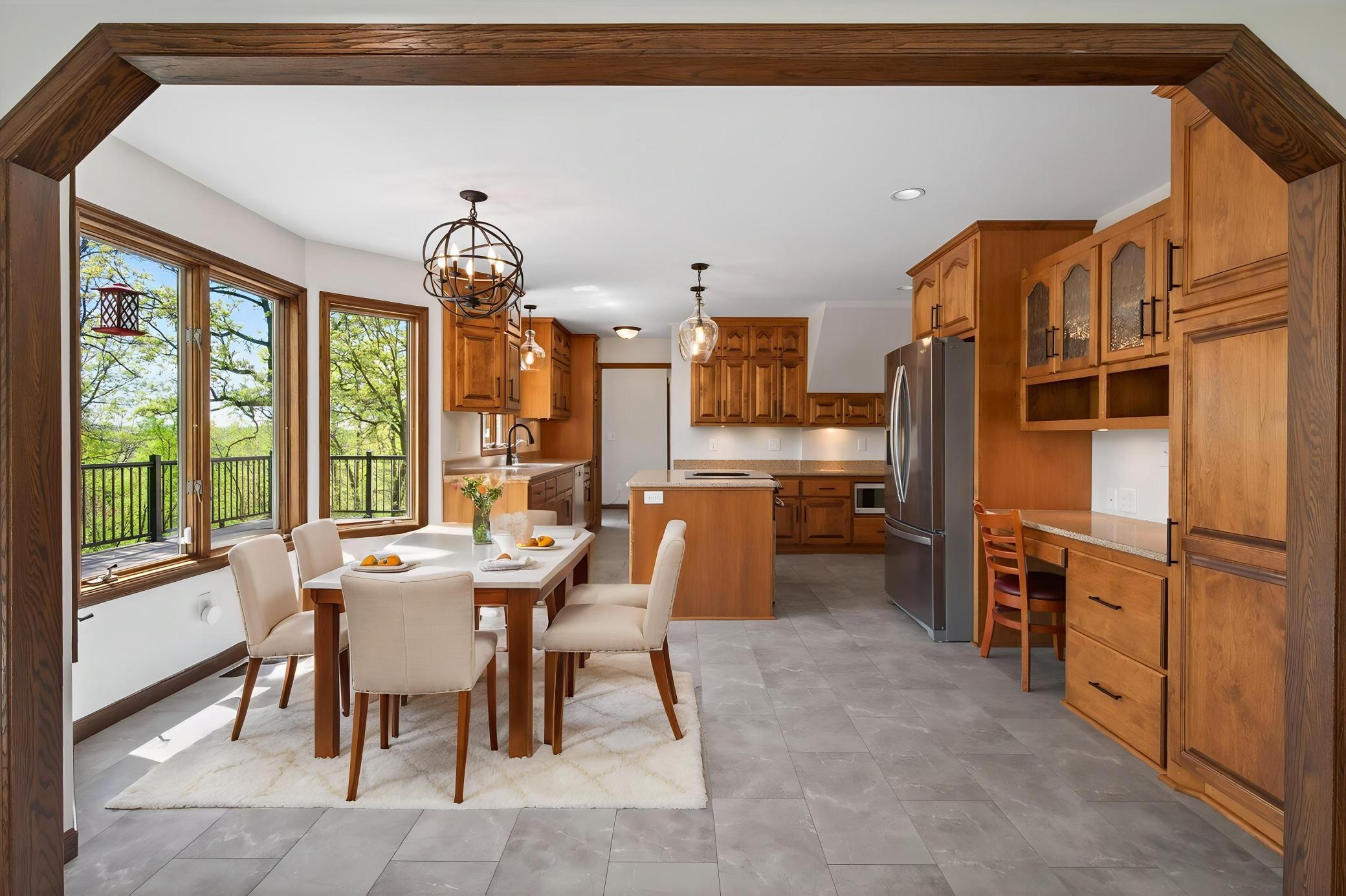 Virtually staged informal Dining Room