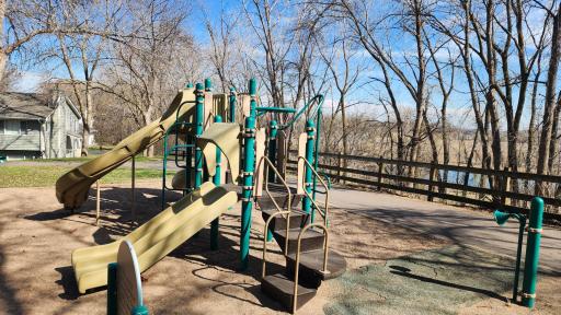 Here is the play equipment at a park just a short distance away.
