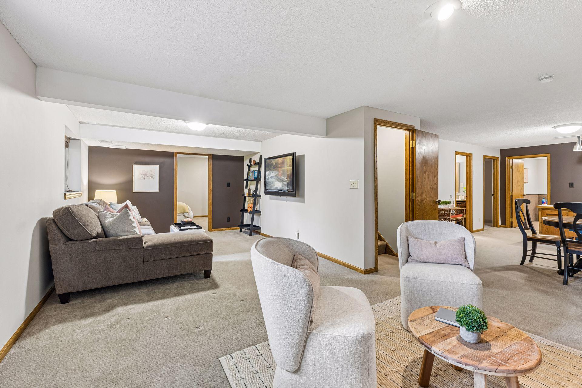 Family is huge making this a great space for a large group but also has cozy spaces for movie or game night, or snuggling up by the fire.