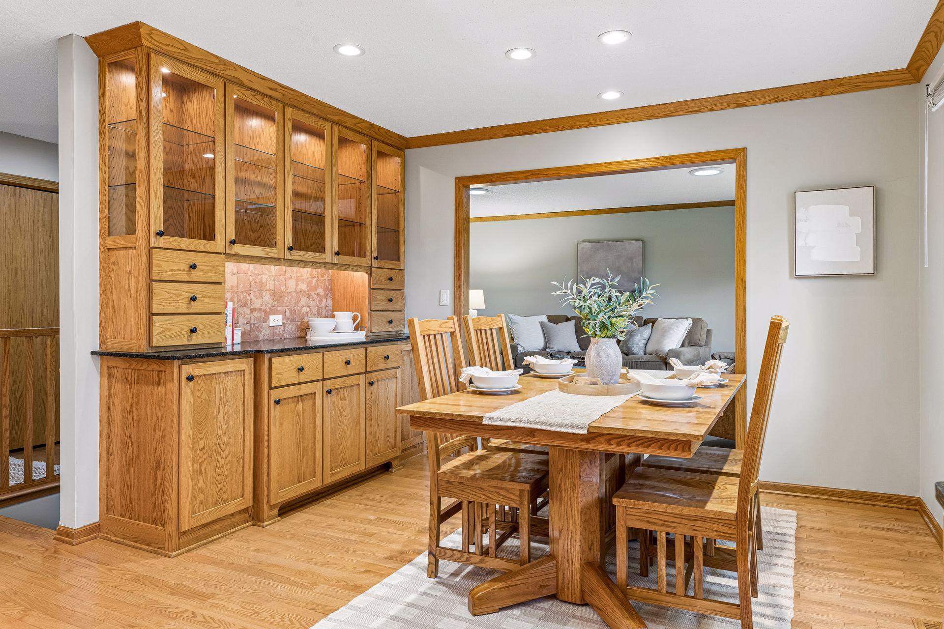 A built-in buffet is great for entertaining and extra storage space.