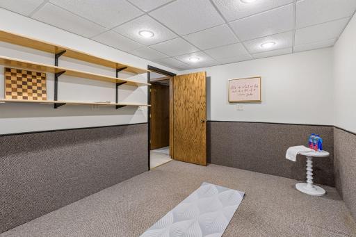 Flex space could be used for exercise room, music room, or storage.
