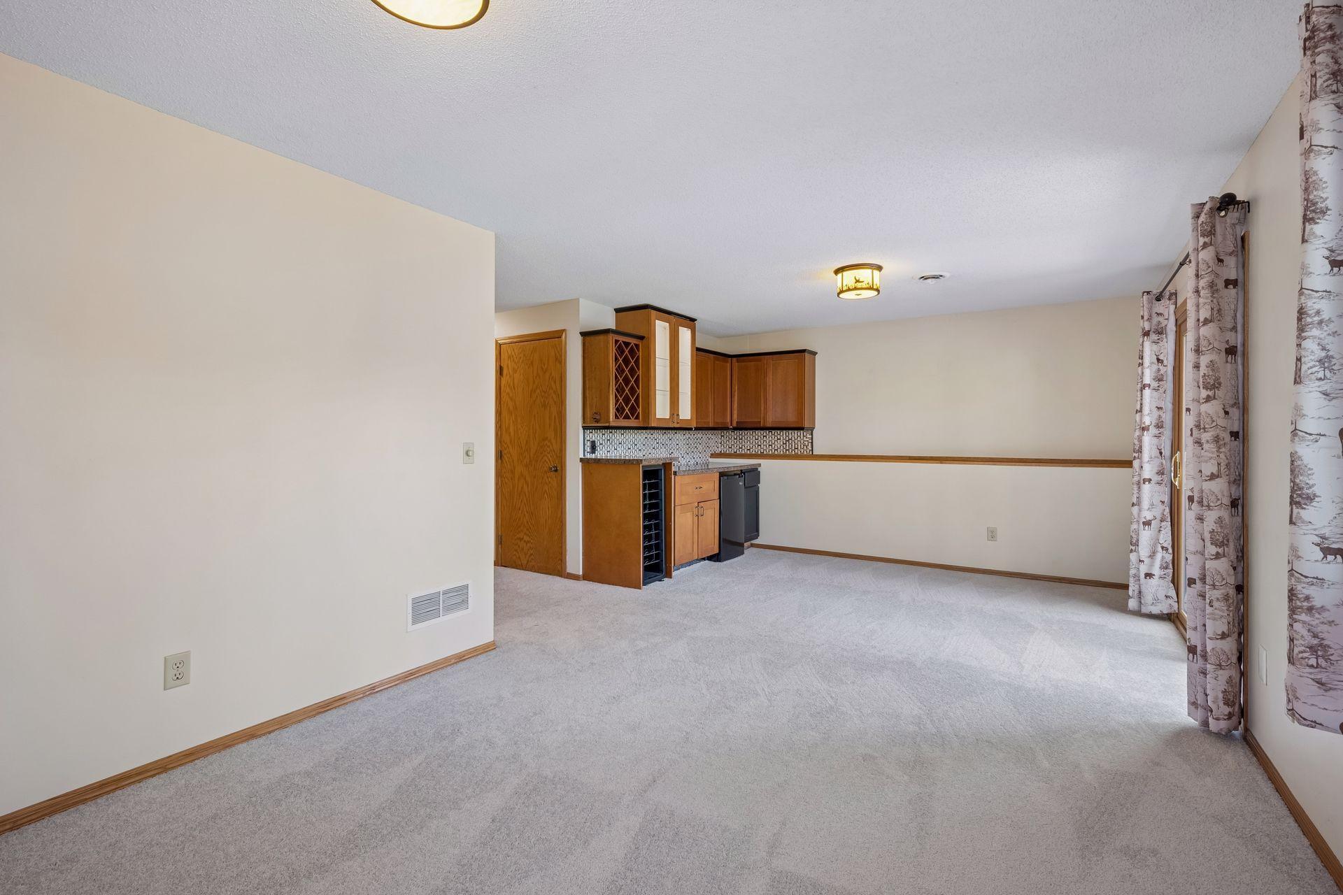 Lower level family room and bar area