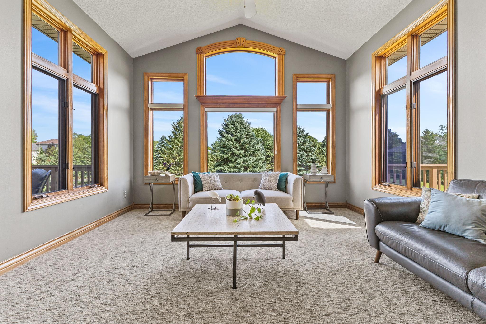 Enjoy the natural backdrop & the spacious feel throughout the main level which is filled by natural sunlight. This home provides multiple living spaces & the sought after feature of all living facilities on the main level. New carpet 2026.