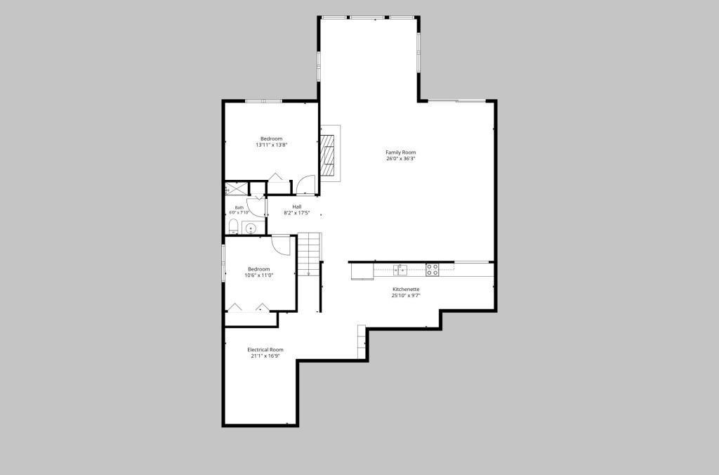 Lower level floor plan - walk out