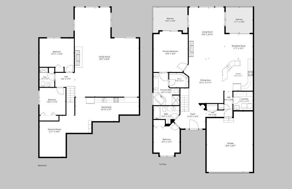 Main & lower floor plan
