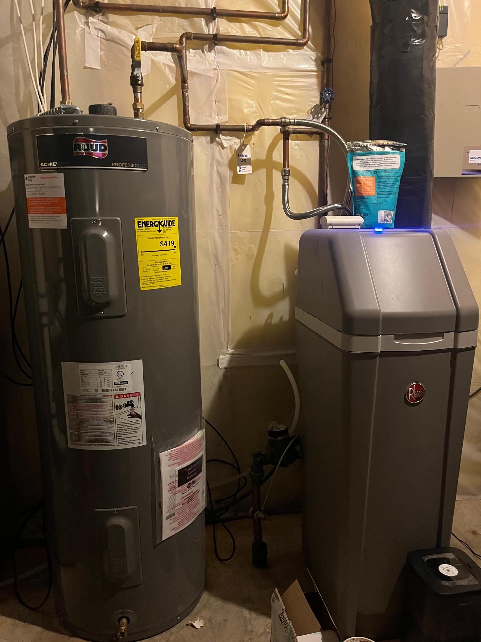 New water heater and softener