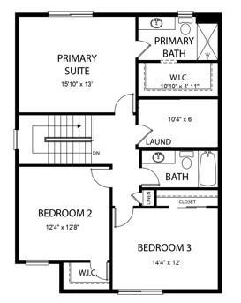 Upper Level Floor Plan - All measurements are approximate.