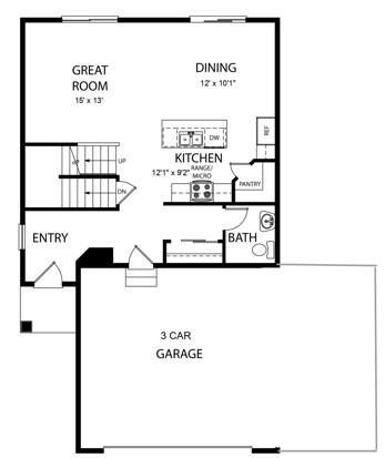 Main Level Floor Plan - All measurements are approximate.