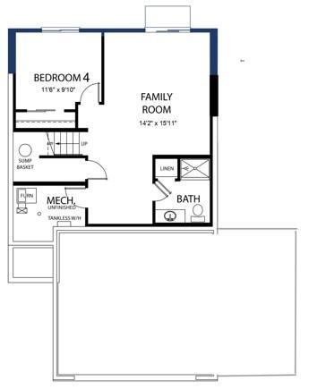 Lower Level Floor Plan - All measurements are approximate.