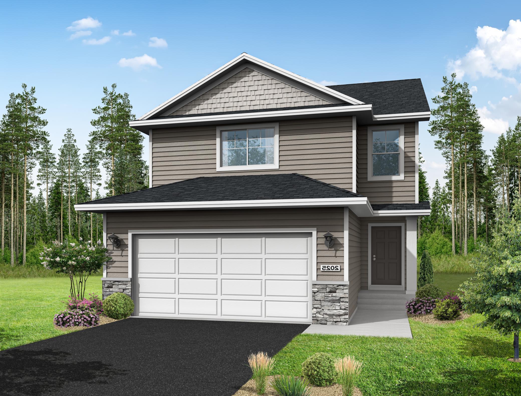 Rendering showcases Stone Accents. This home includes a 3rd Stall Garage not shown! Rendering may not depict actual plan, materials, & finishes selected for this home.