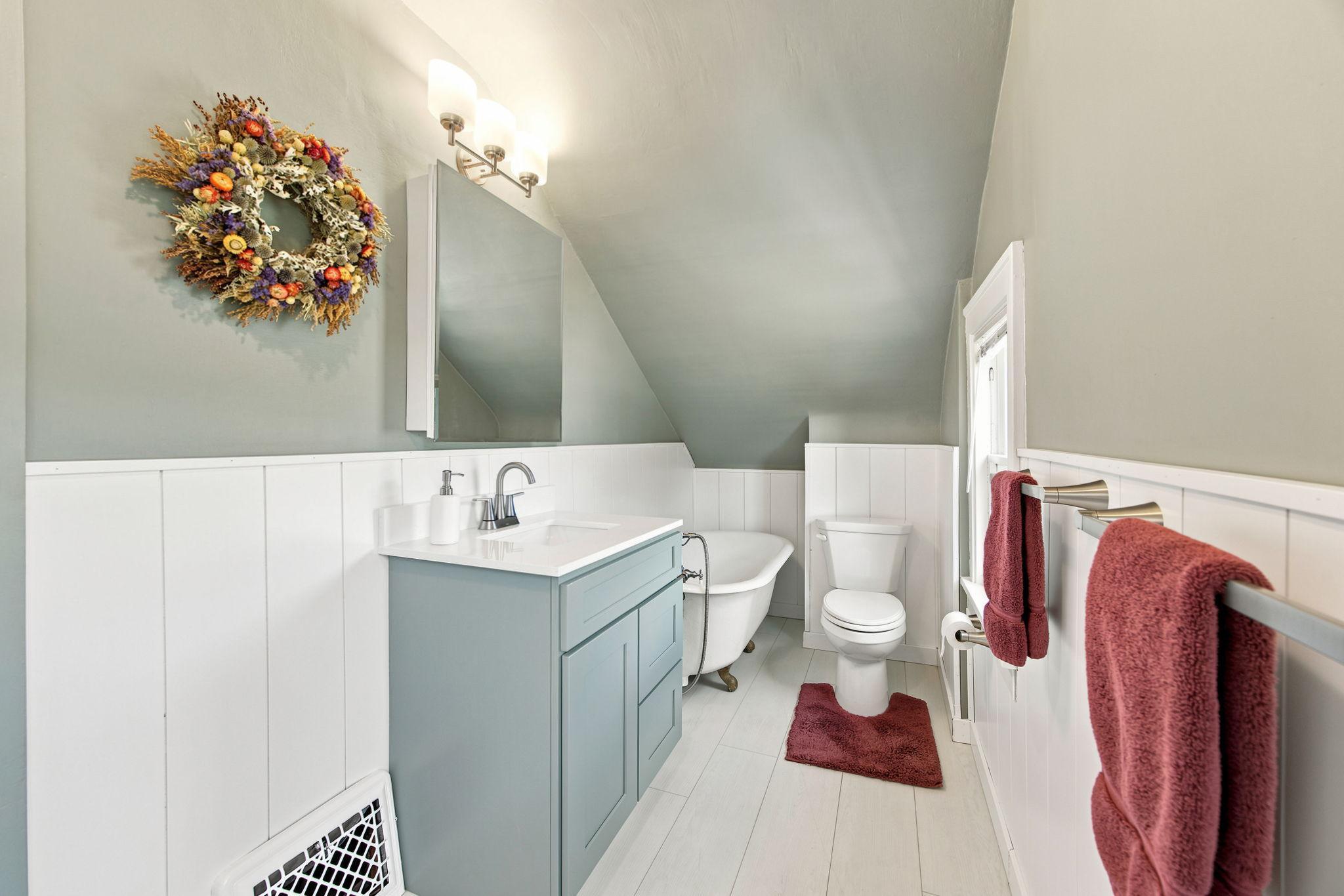 Bathroom with classic clawfoot tub