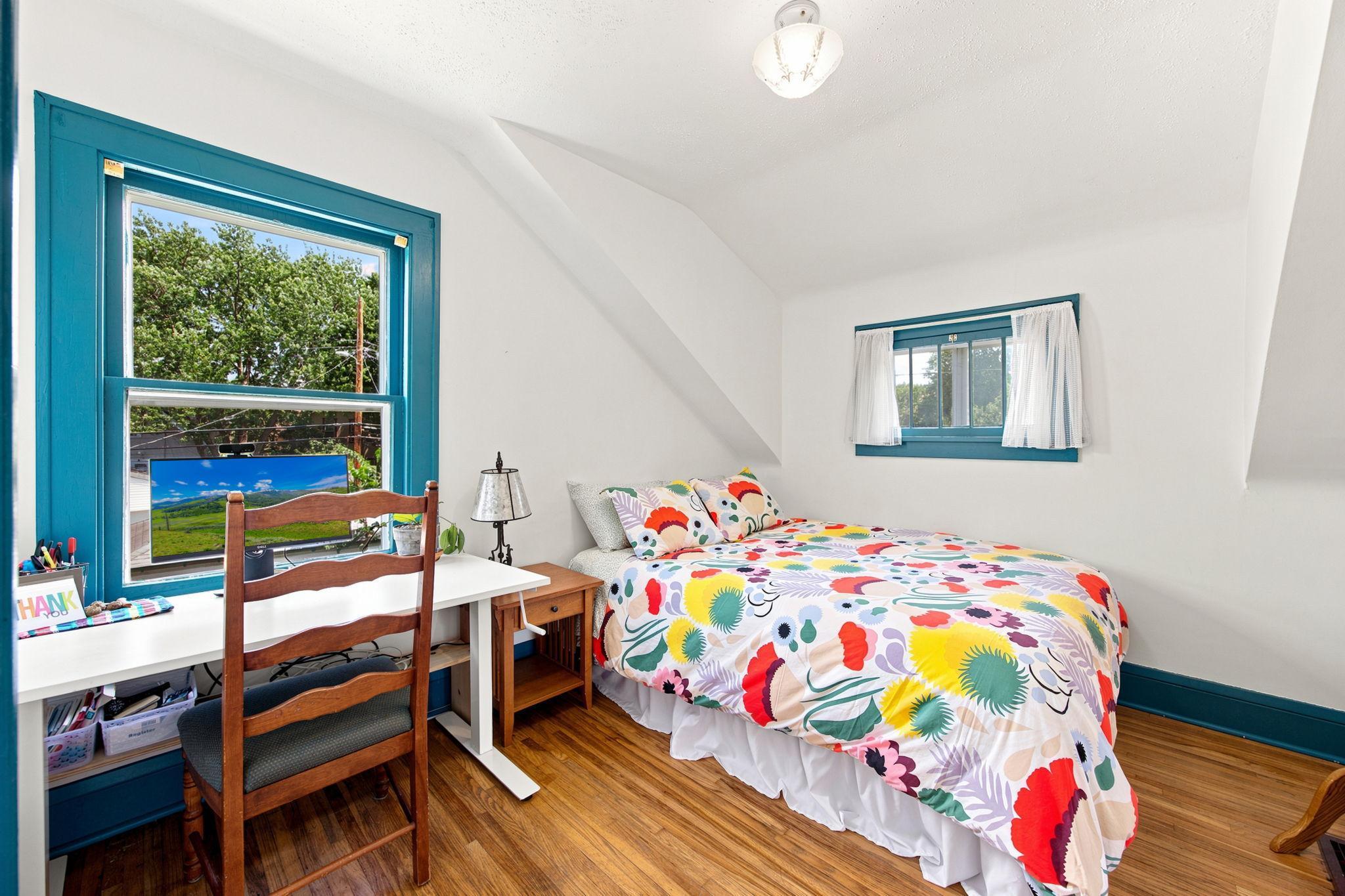 Bedroom Two with cute contrasting trim!