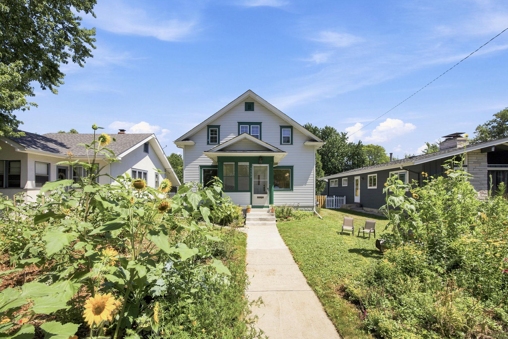 Front Yard with gardens
