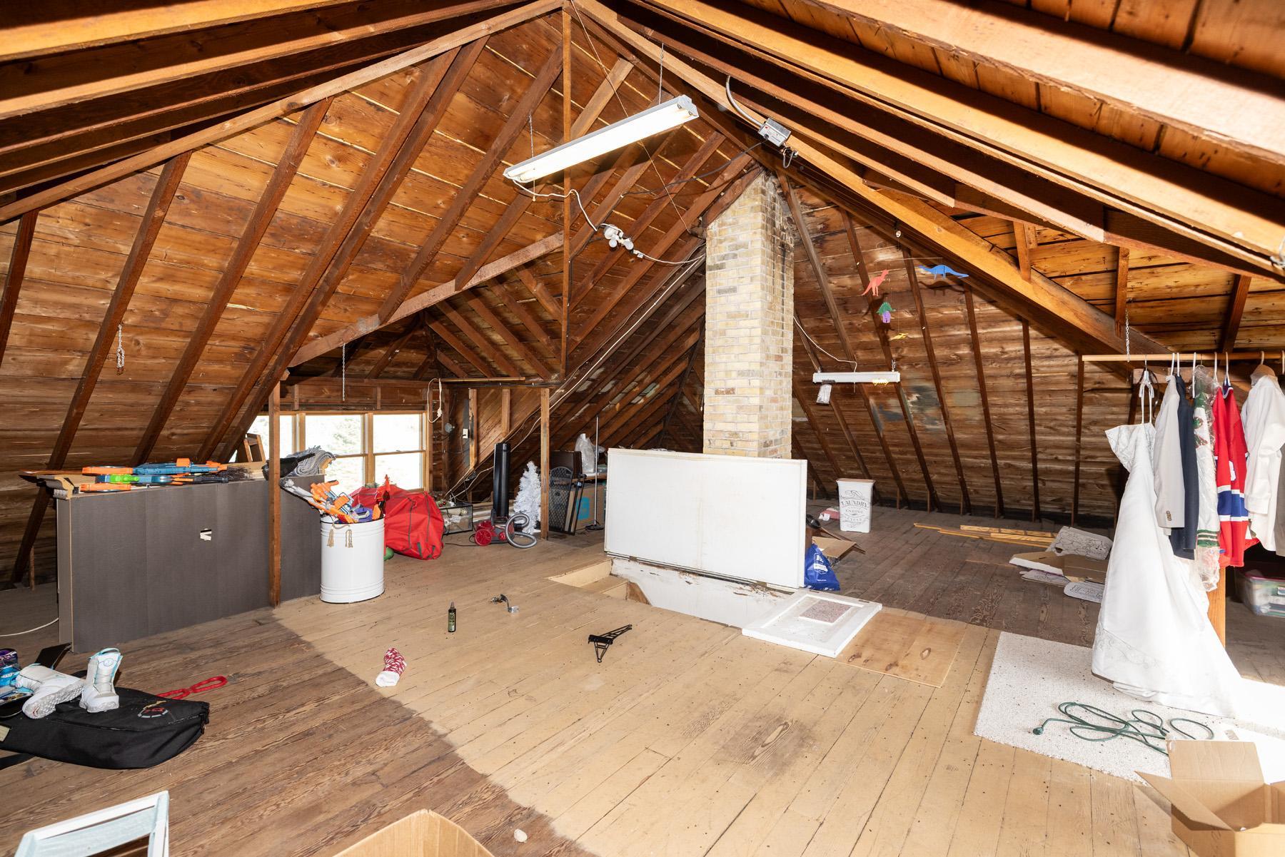 original chimney in attic space