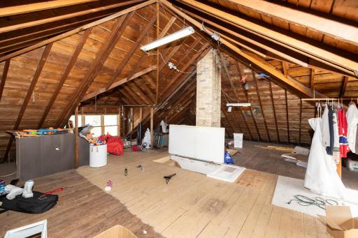 original chimney in attic space