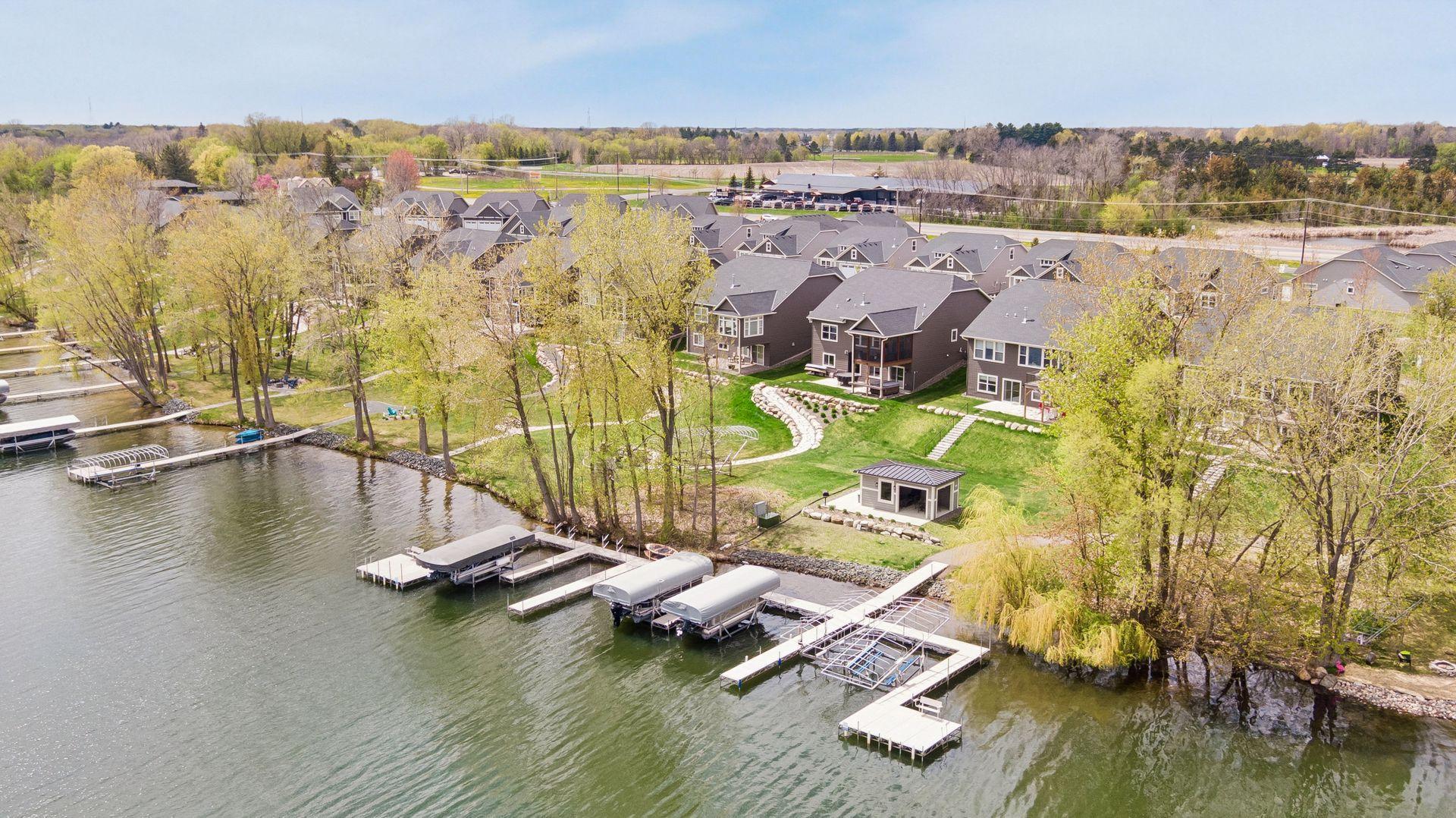 Not only does this home have 1 of the 7 boat slips - but it also has the best slip location on the dock. On the far right, right next to the dock with the sitting platform!