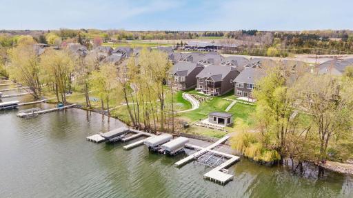 Not only does this home have 1 of the 7 boat slips - but it also has the best slip location on the dock. On the far right, right next to the dock with the sitting platform!