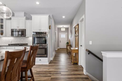 There is a nice walk-in pantry across from the kitchen.