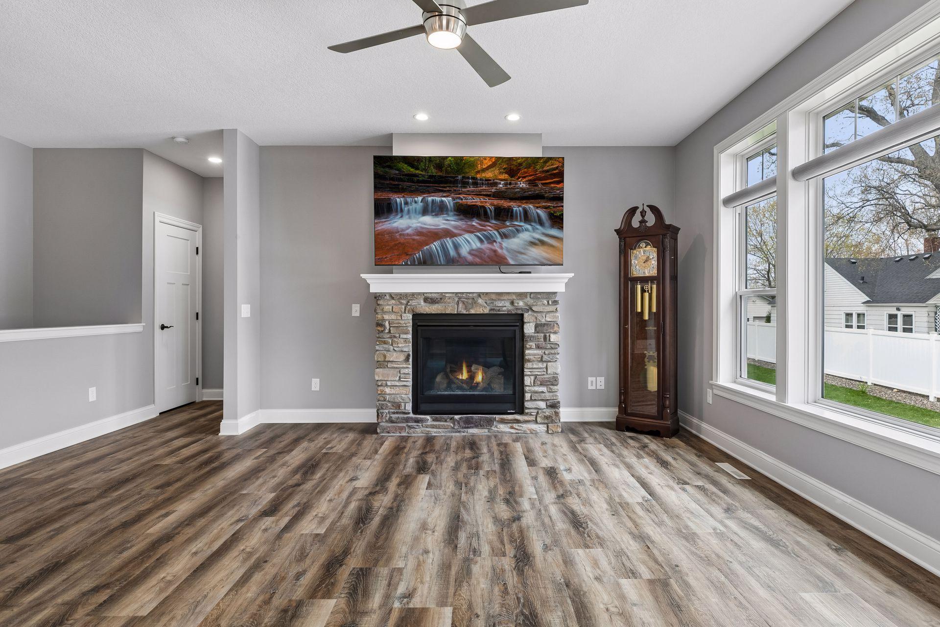 Gas fireplace and high quality LVP flooring throughout most of the main floor. (virtual staging coming shortly)