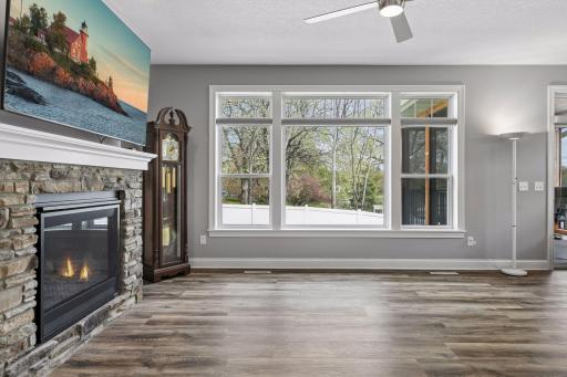 Custom quality roller shades on most of the windows.