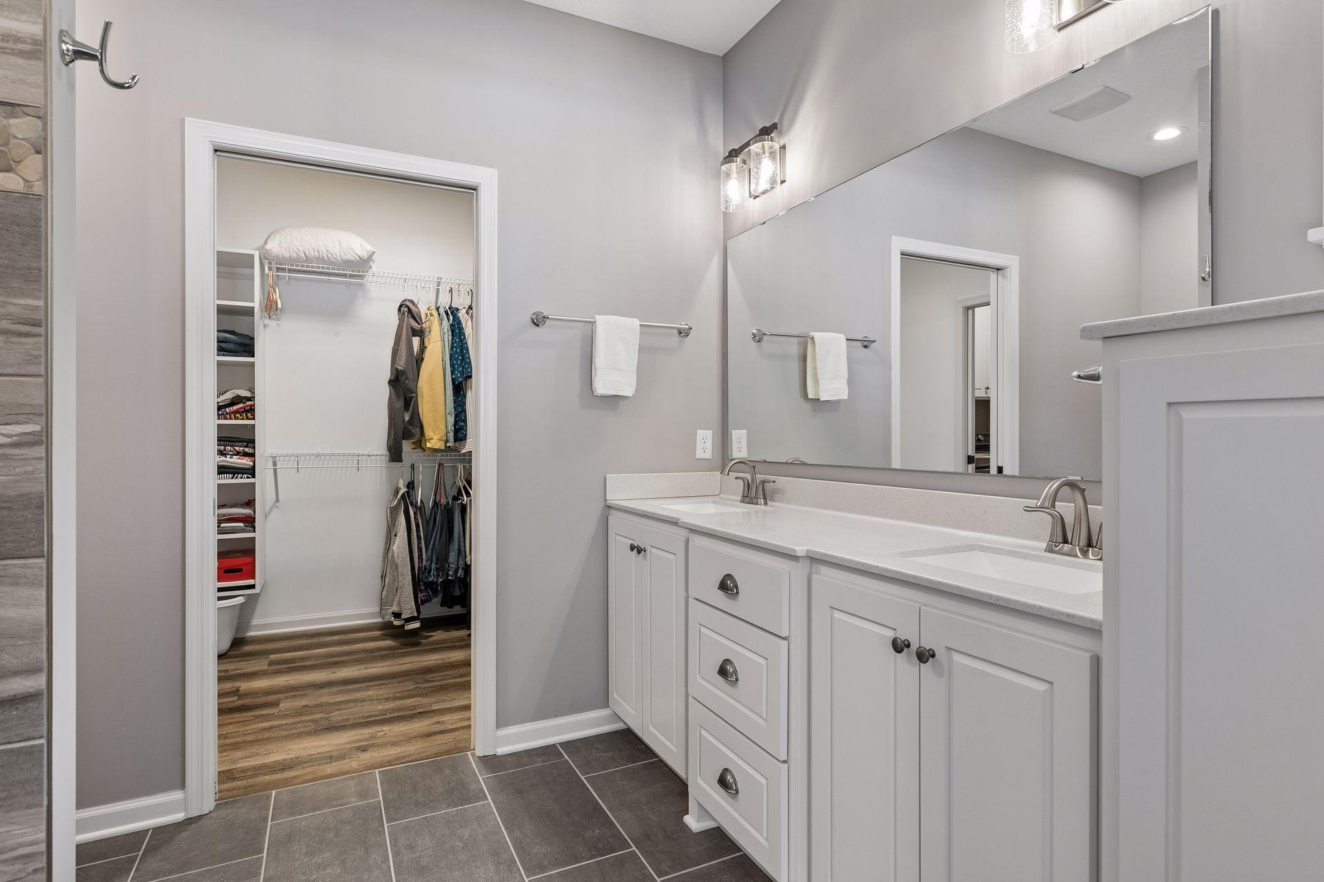Walk-in closet is located right off the Primary Bathroom.
