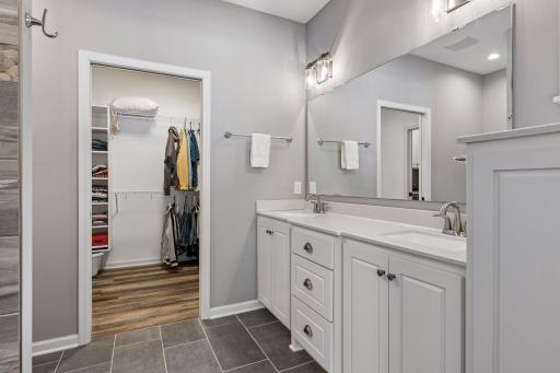 Walk-in closet is located right off the Primary Bathroom.