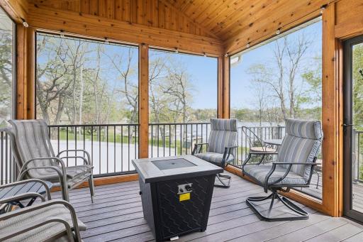 This might be your favorite room of the house in the summertime! All the benefits of the outdoors without those pesky bugs. The views in this room are stunning.
