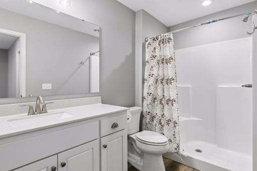 Lower level 3/4 bath. There is a large seasonal walk-in closet outside this room as well. Home is not lacking storage.