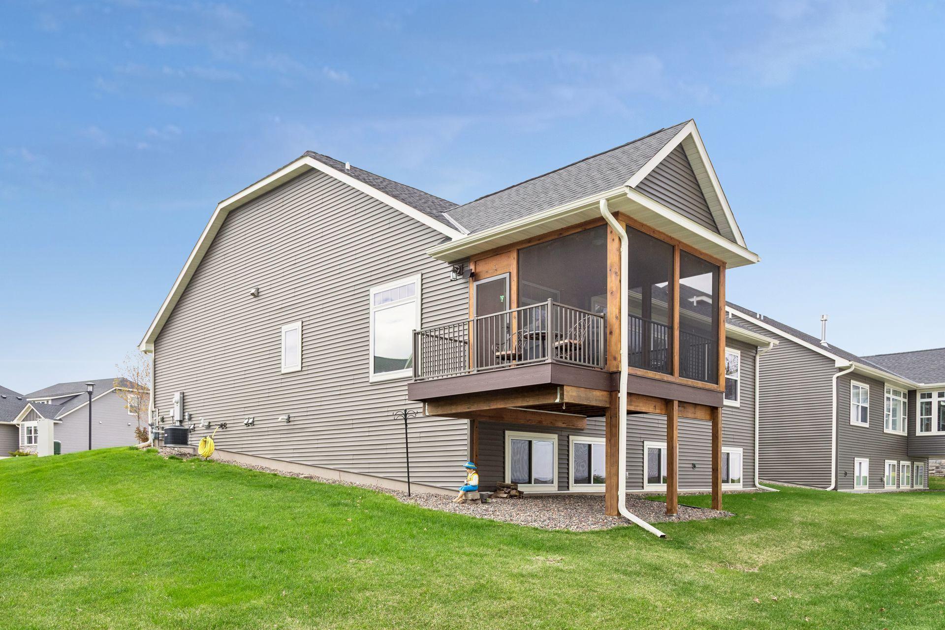 Premium vinyl siding on the sides and rear of the home.