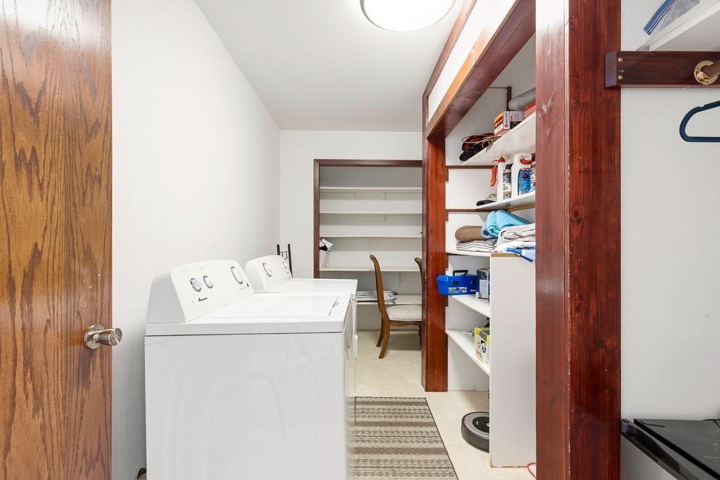 Main floor laundry room + great storage space