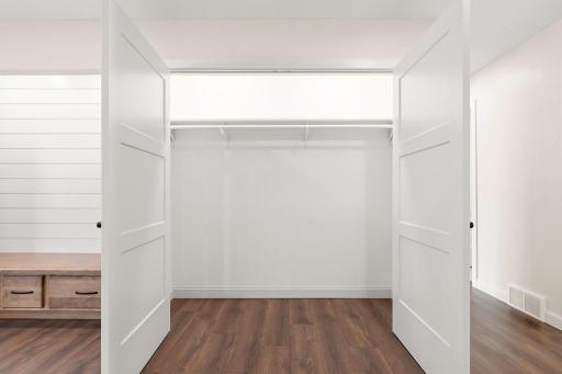 Nicely sized front closet to tuck away your guests shoes & coats.