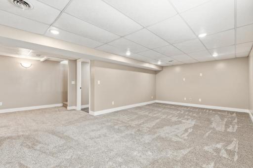 Large theater room in the lower level! Great space to entertain and enjoy a big screen football game or a movie!
