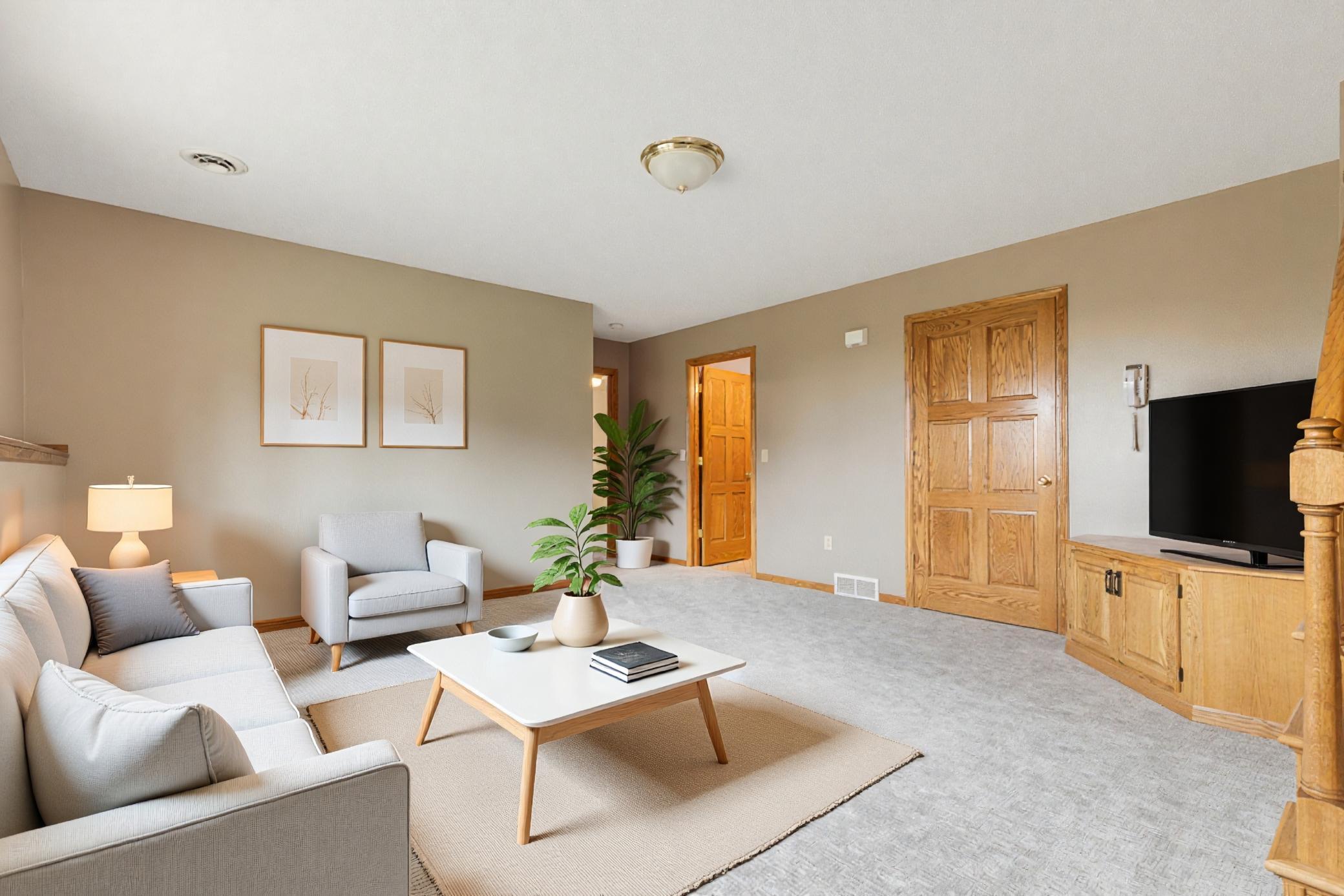 VIRTUALLY STAGED lower level family room