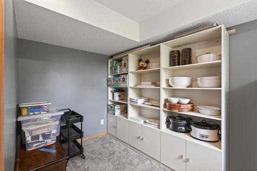Lower level bedroom walk in closet, or it could be used as an office!